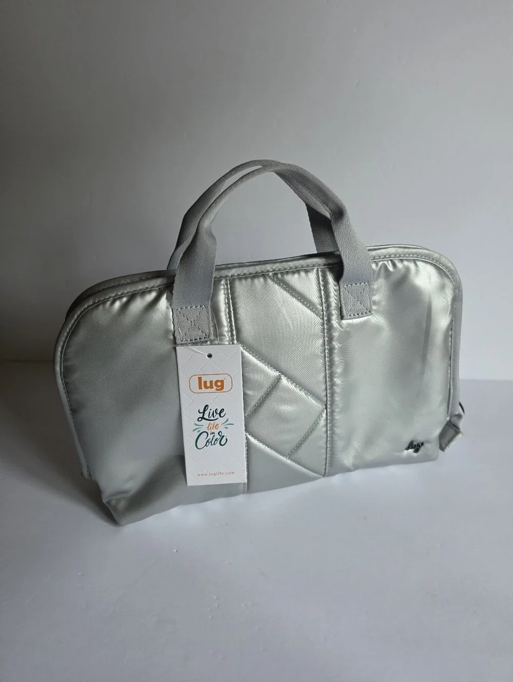 Lug Flash SE Special Edition Cosmetic Bag Case Metallic Silver ~ NWT